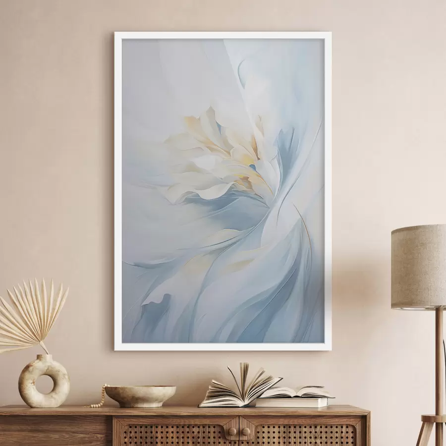 Fototapet Abstraktní jemné, průsvitné okvětní lístky vířící dovnitř s měkkým osvětlením a malířskou texturou f47436