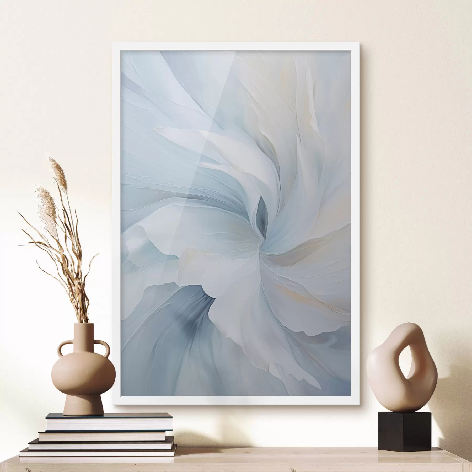 Fototapet Abstraktní jemné, průsvitné okvětní lístky vířící dovnitř s měkkým osvětlením a malířskou texturou f47437