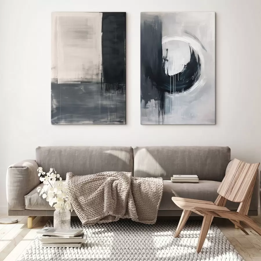 Obraz Abstraktní kompozice v černobílých tónech Č. m01217