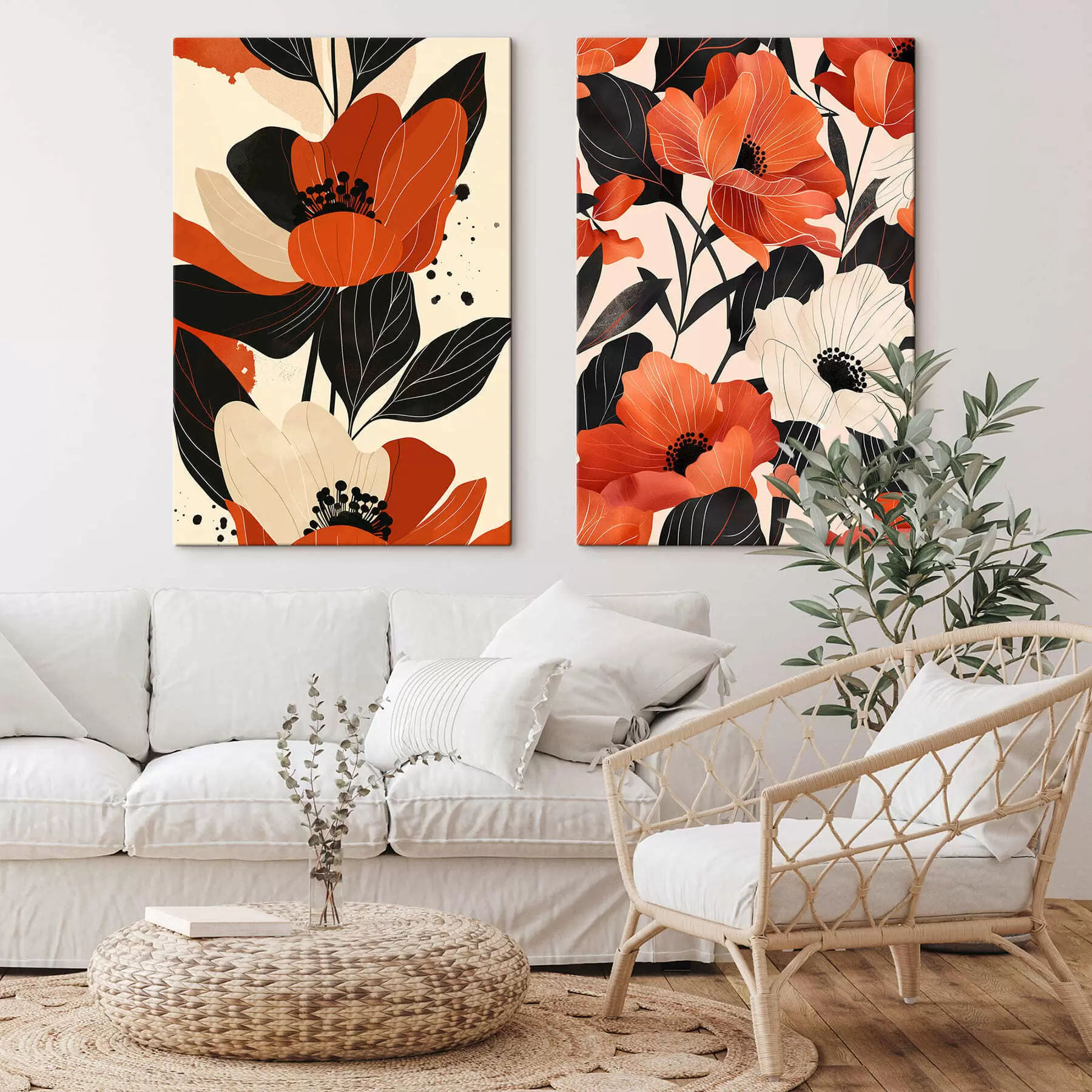 Obraz Květinová kompozice v teplých tónech Č. m01228