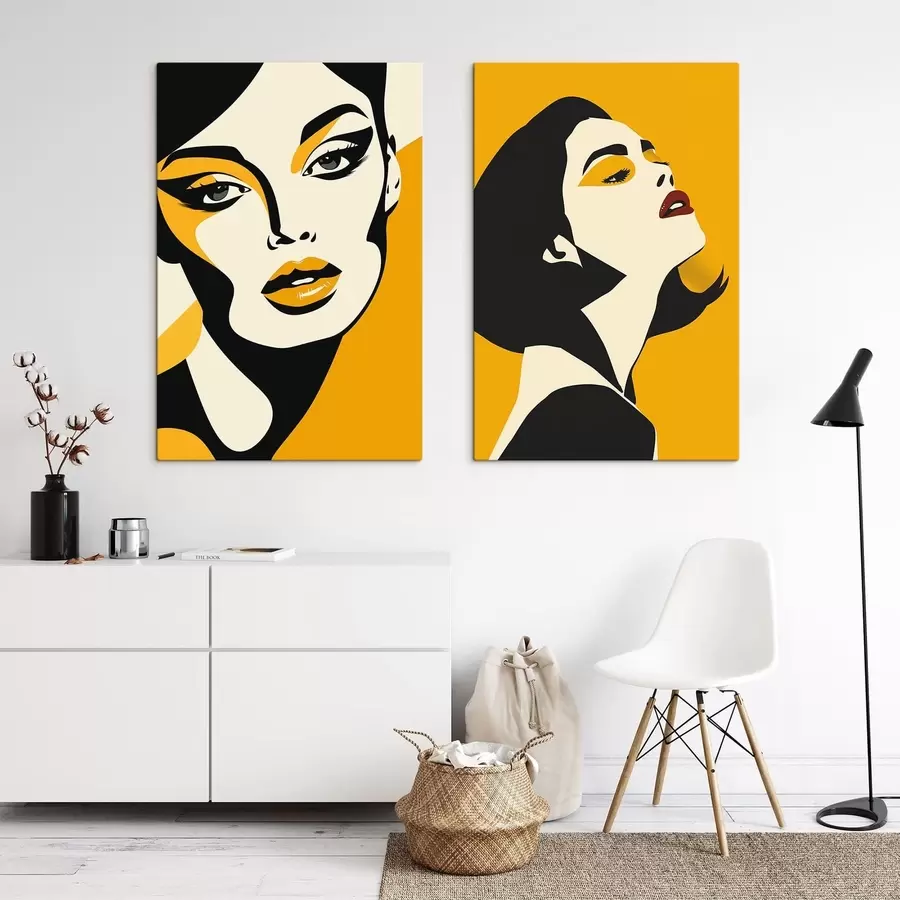 Obraz Ženský portrét v žlutých tónech Č. m01229