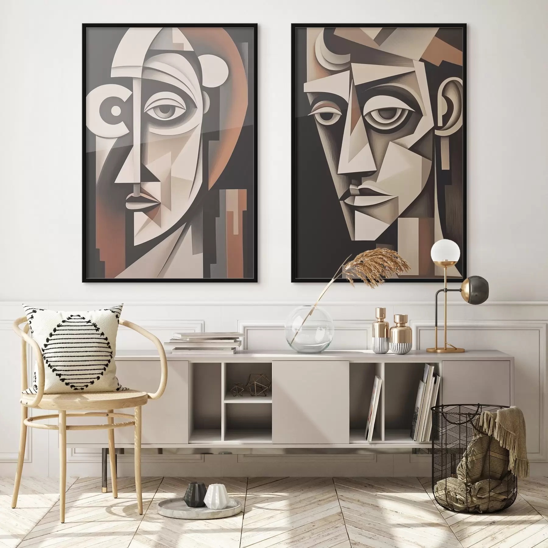 Fototapet Abstraktní portréty v kubistickém stylu d00550