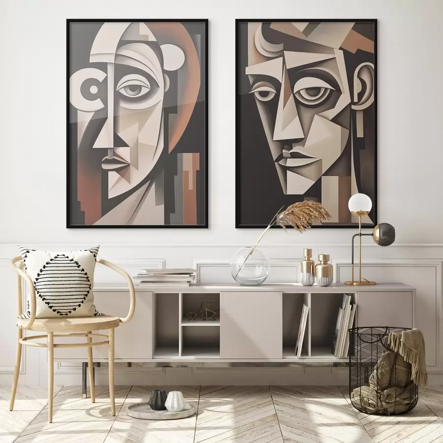 Fototapet Abstraktní portréty v kubistickém stylu d00550