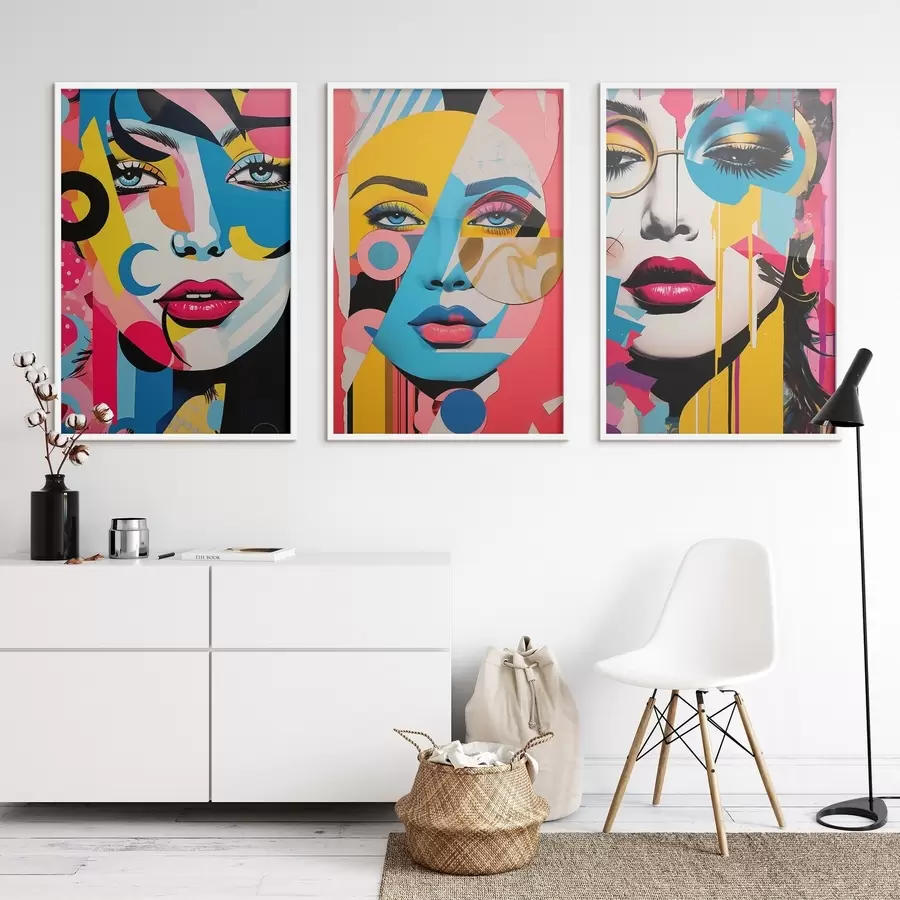 Fototapet Abstrakce barevných tváří d00557