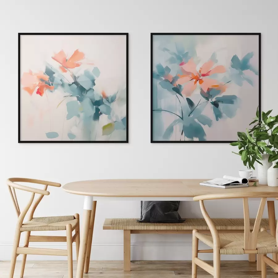 Fototapet Abstraktní květiny imitace malby d00564