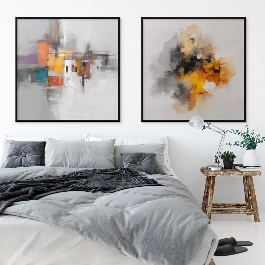 Fototapet Expresivní město: umělecká kompozice s kontrastními barvami d00566