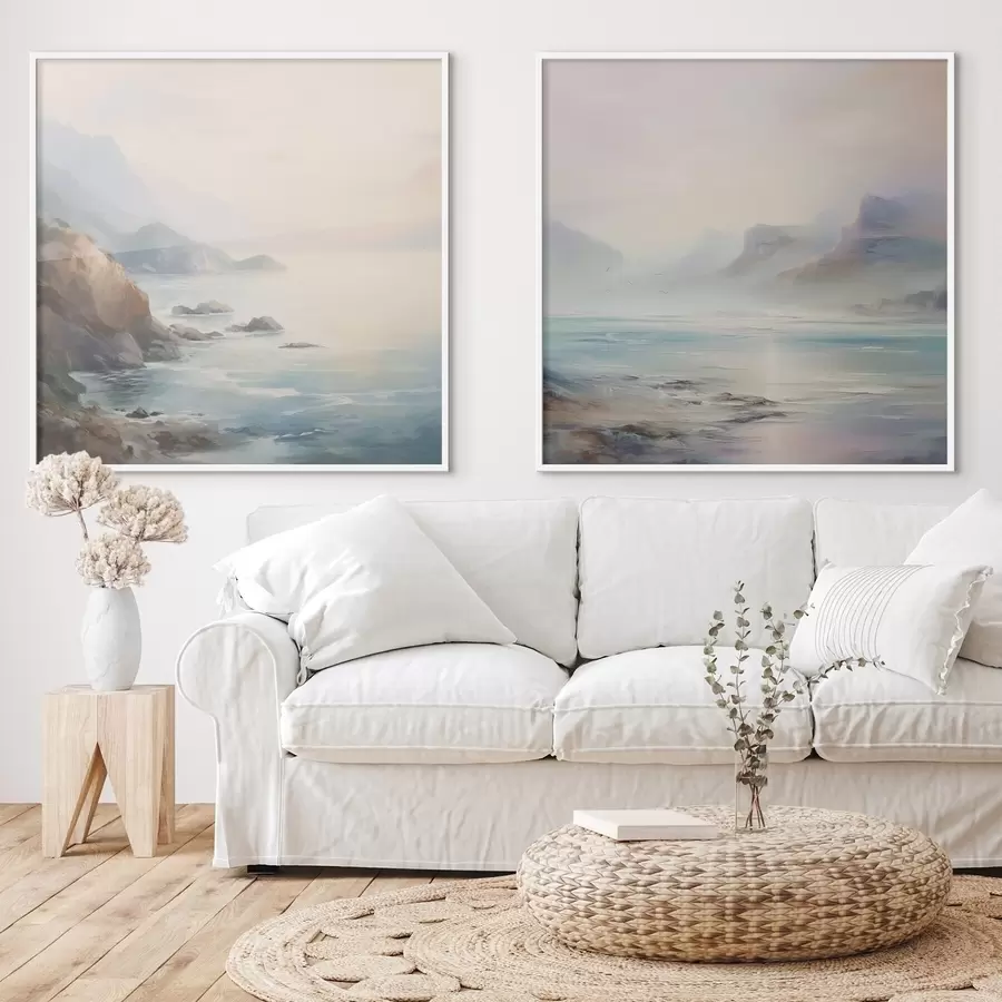 Fototapet Malba imitující jezero d00589