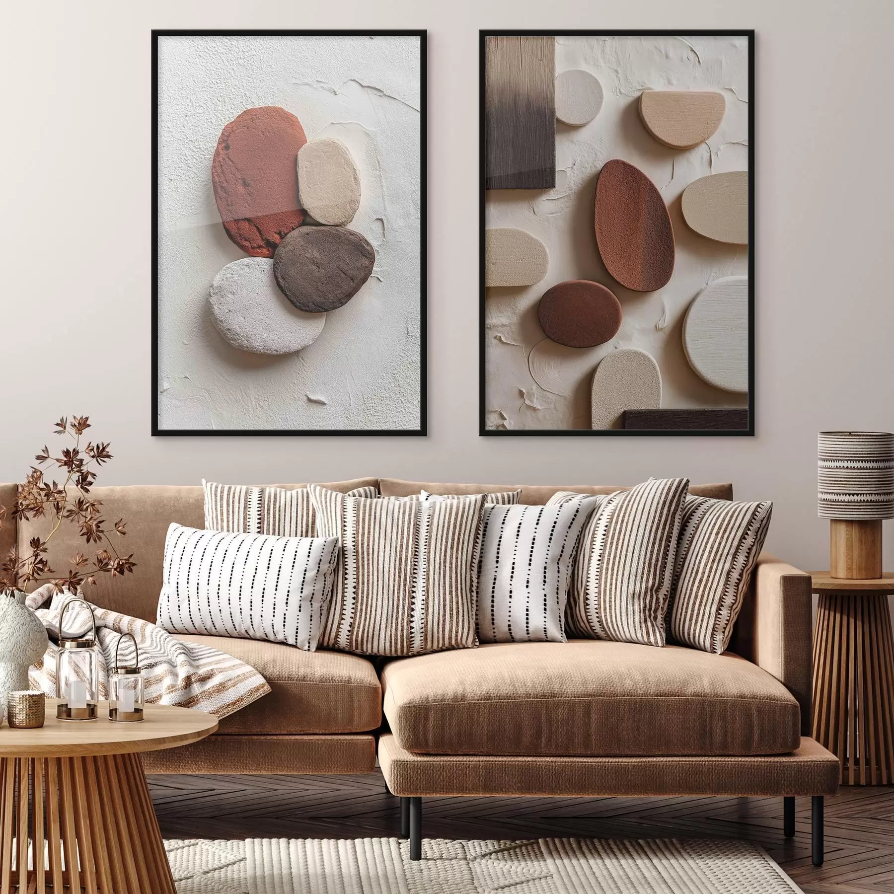 Fototapet Abstraktní kompozice s objemovými geometrickými tvary na texturovaném pozadí d00597