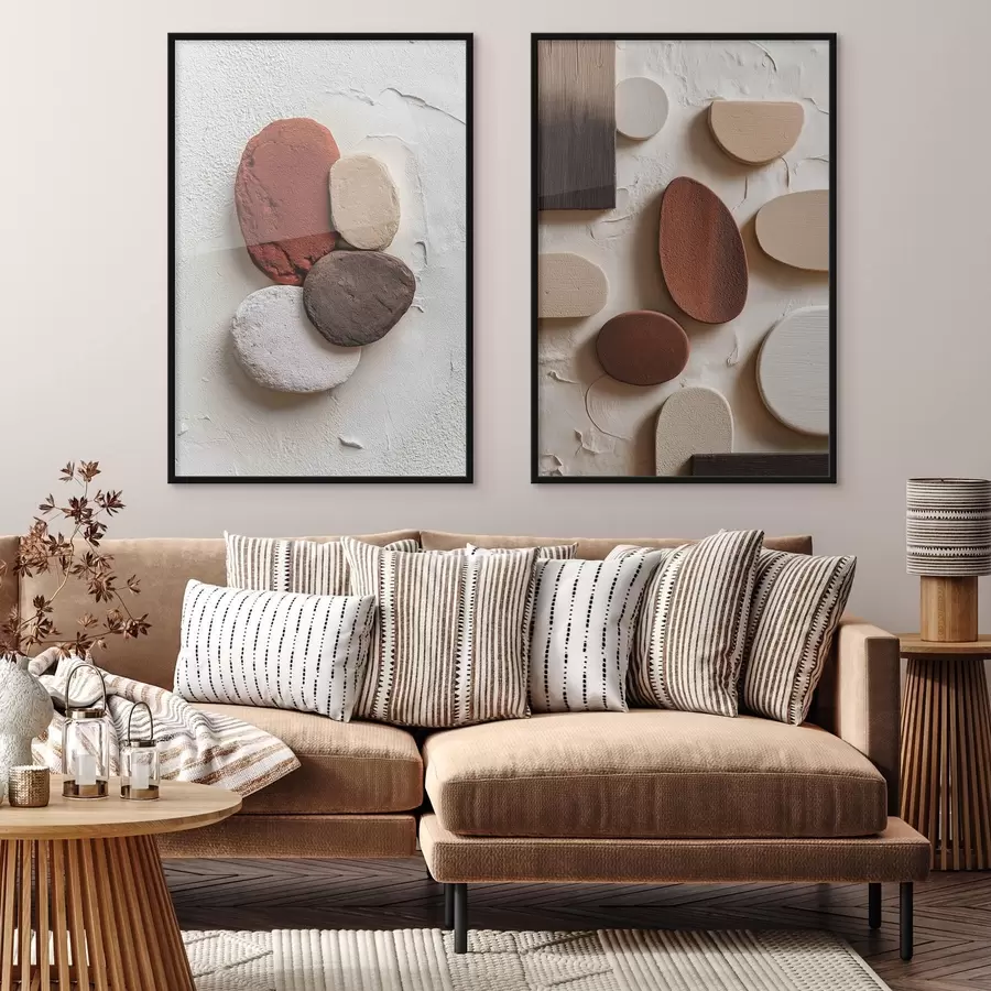 Fototapet Abstraktní kompozice s objemovými geometrickými tvary na texturovaném pozadí d00597