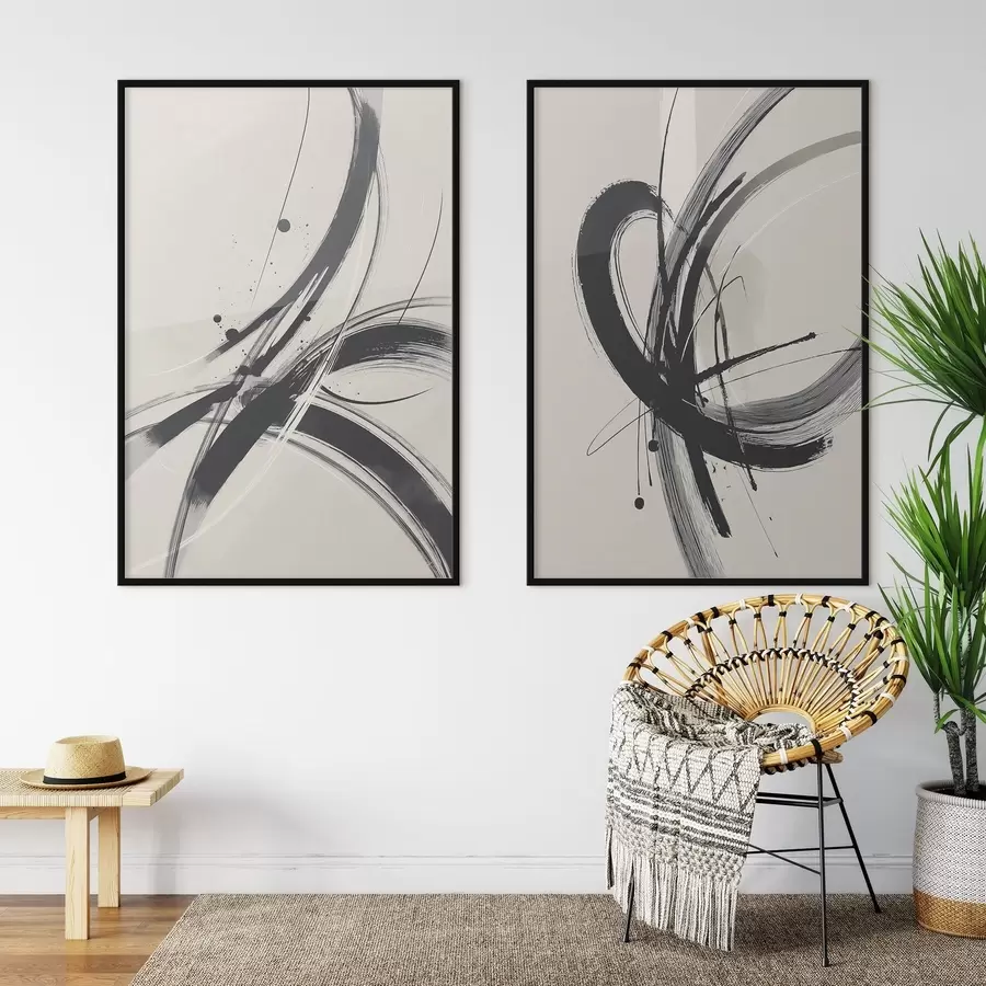 Fototapet Abstraktní minimalistické tahy štětcem d00613