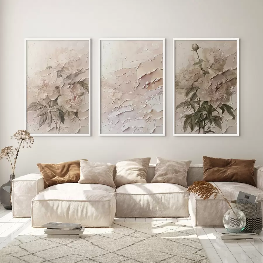 Fototapet Kytice pivoněk a efekt tahu barvy d00616