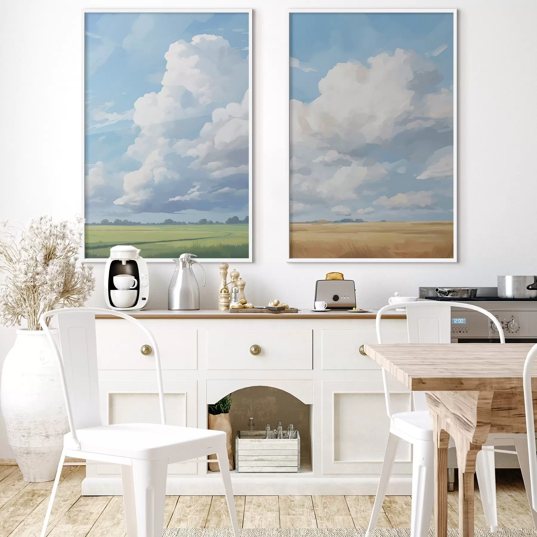 Fototapet Pole na pozadí oblohy s obrovskými mraky d00624