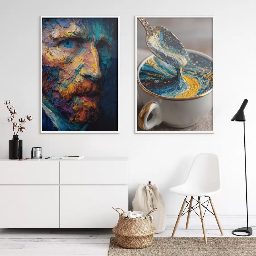 Fototapet Picasso a abstrakce v šálku ve stylu olejomalby d00639