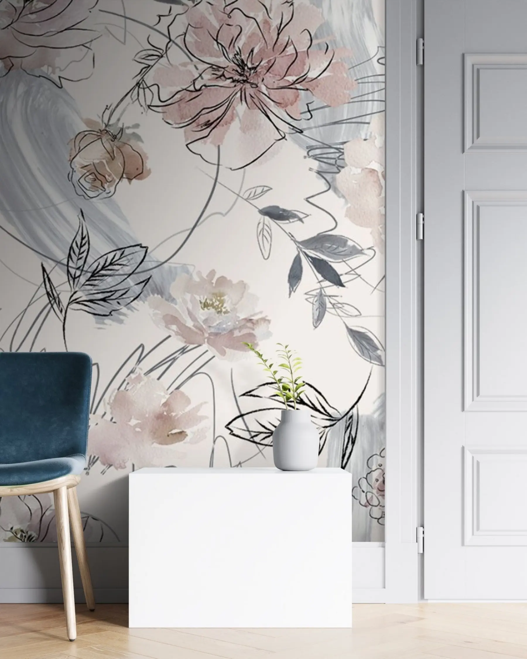 Fototapet Akvarel květiny u71515