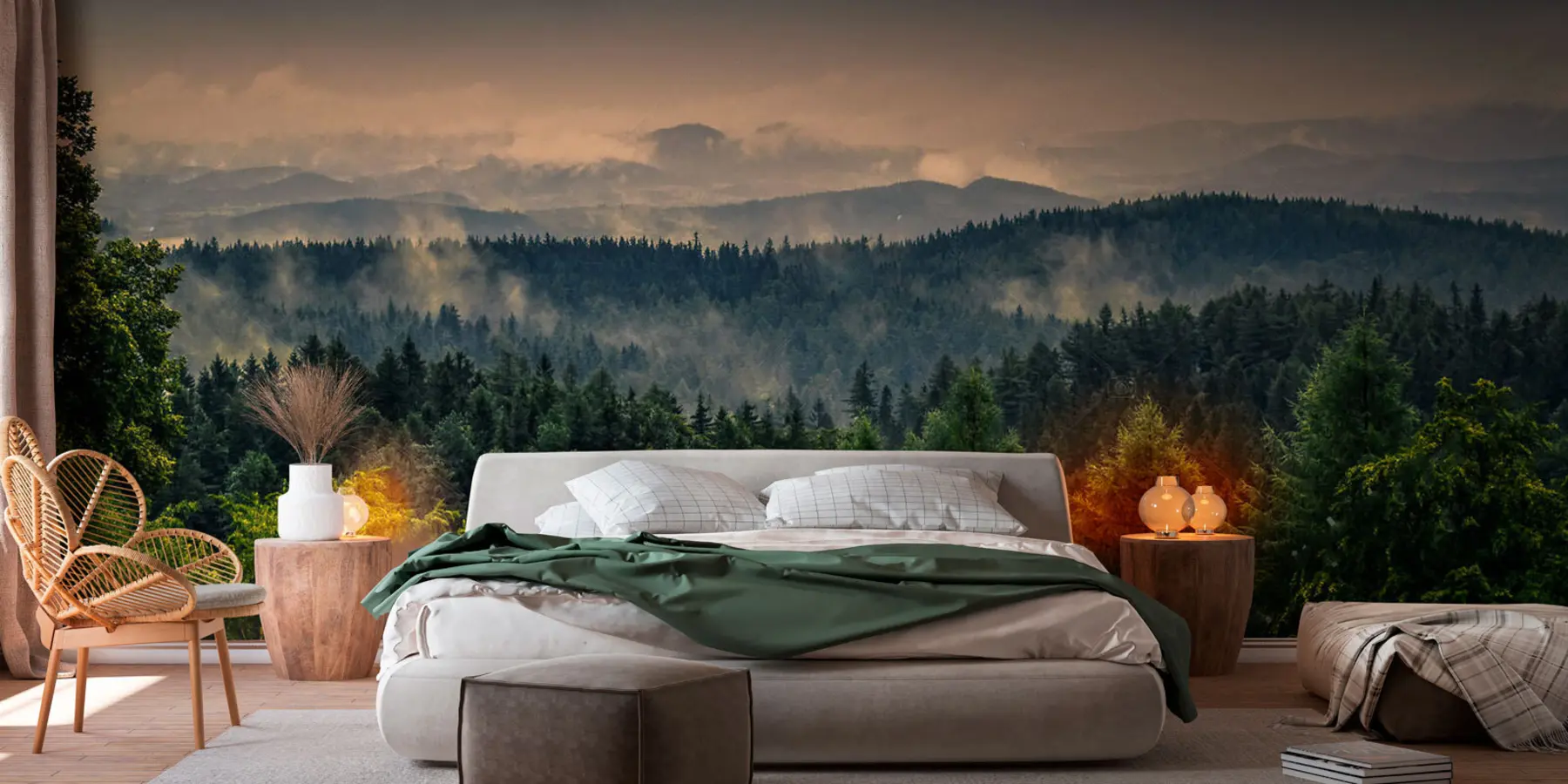 Fototapet Stromy stromů v mlze u72174