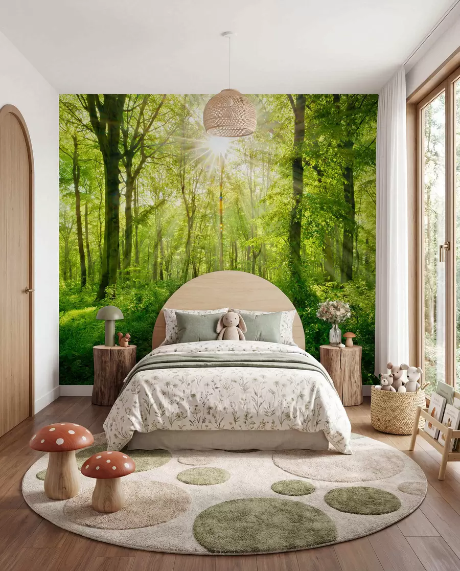 Fototapet Stezka pod zelenými větvemi u22252