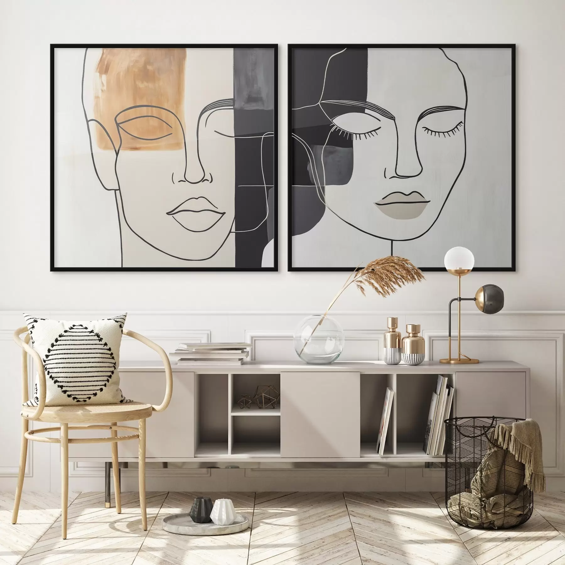 Fototapet Abstraktní portréty muže a ženy d00720