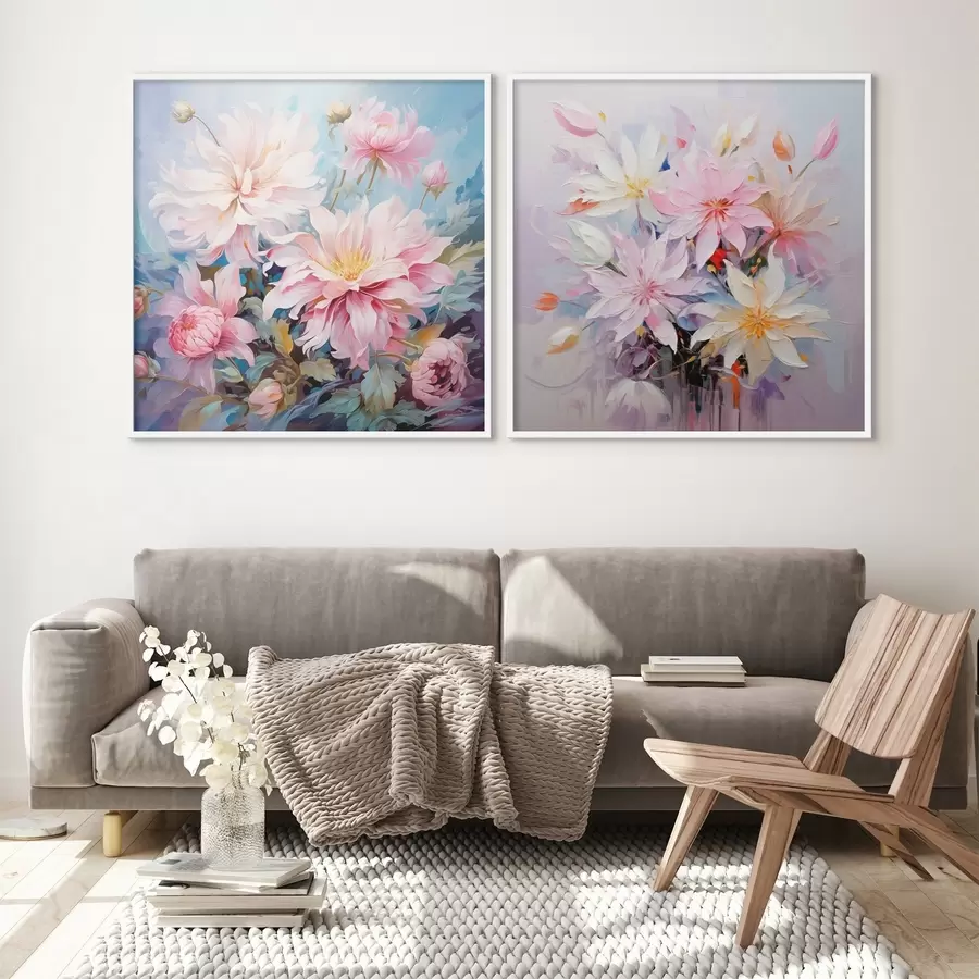 Fototapet Růžové pivoňky v akvarelovém stylu d00709