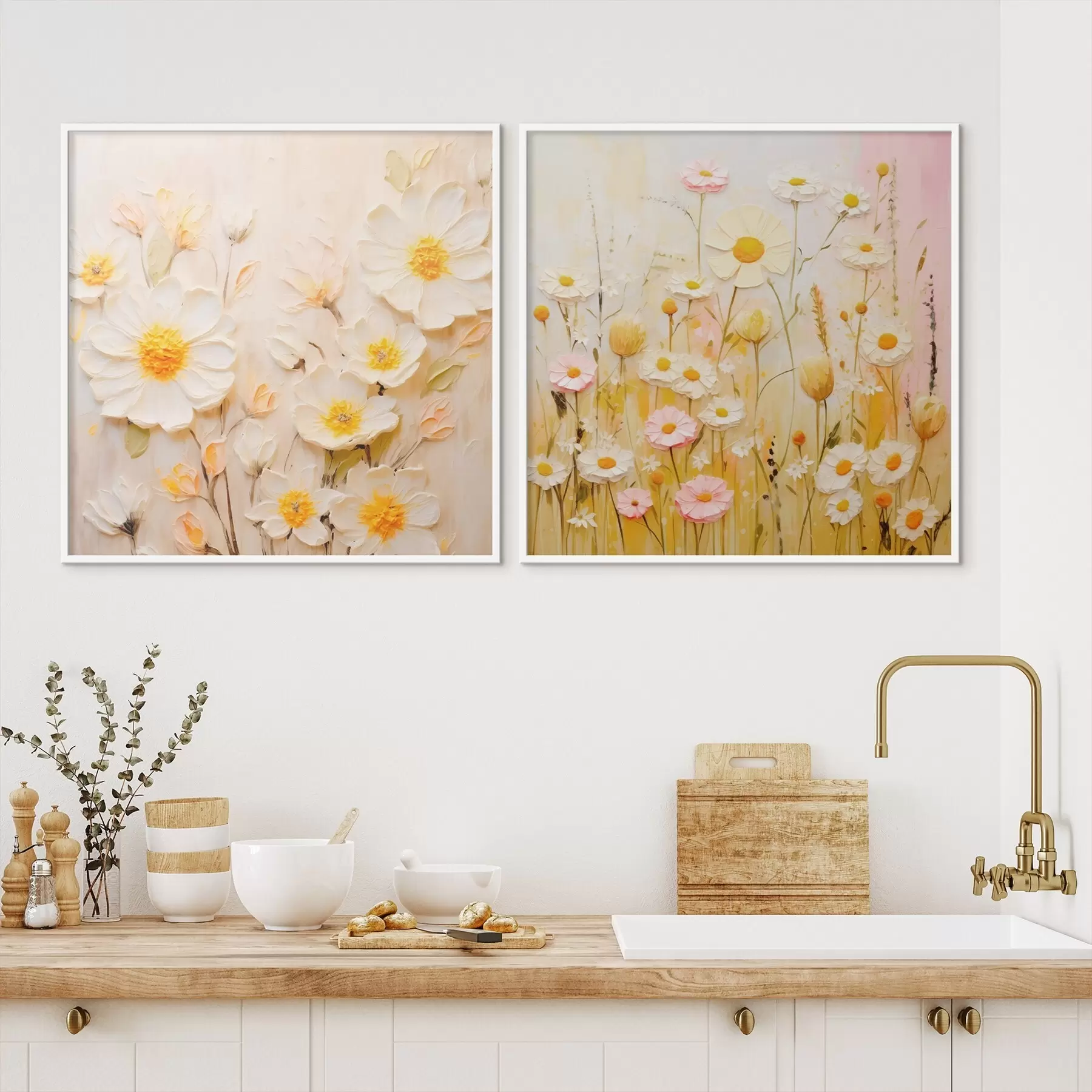 Fototapet Květinová louka v olejomalebném stylu d00711