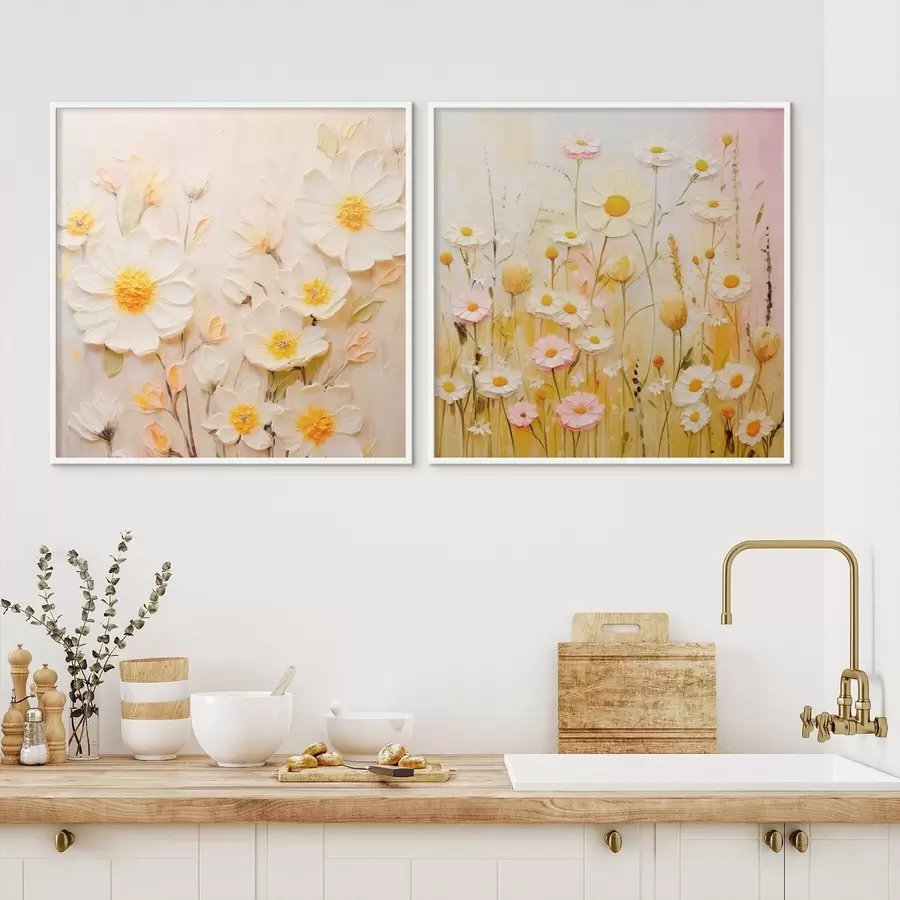 Fototapet Květinová louka v olejomalebném stylu d00711