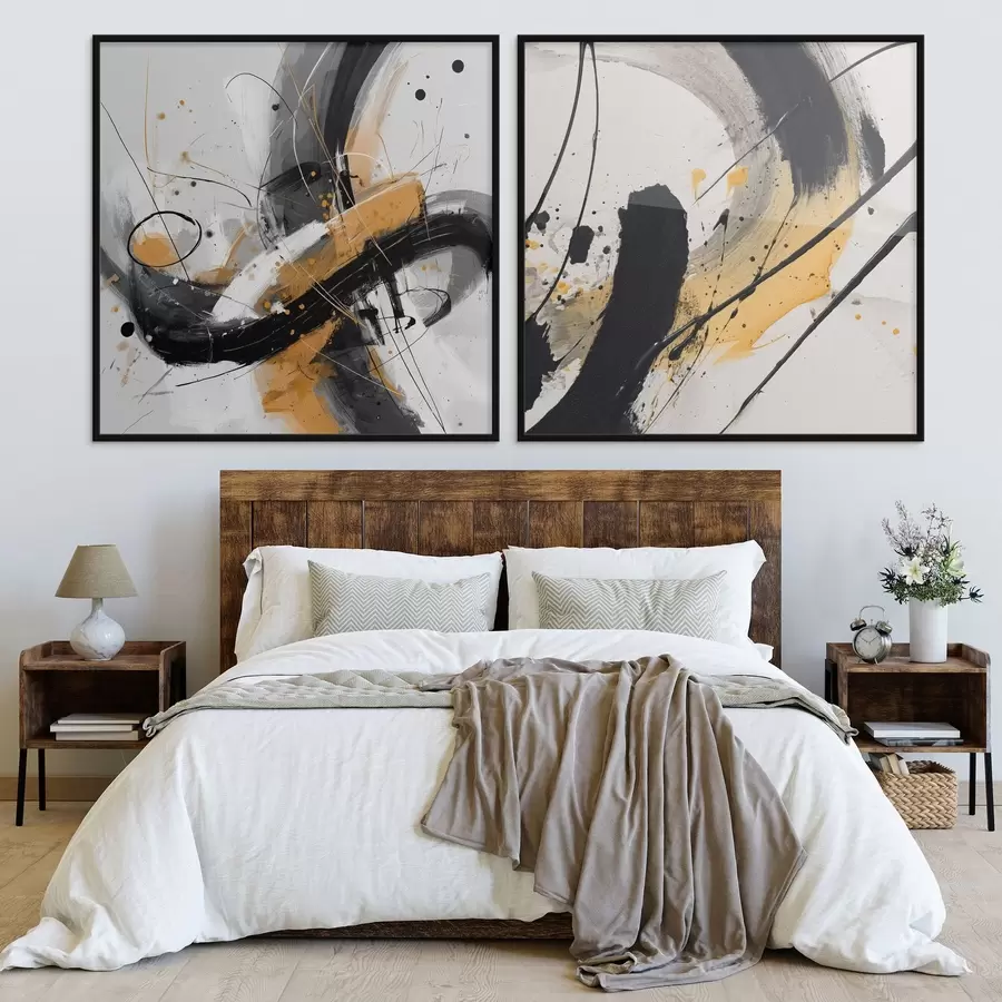 Fototapet Exprese v žlutých a černých tónech d00739