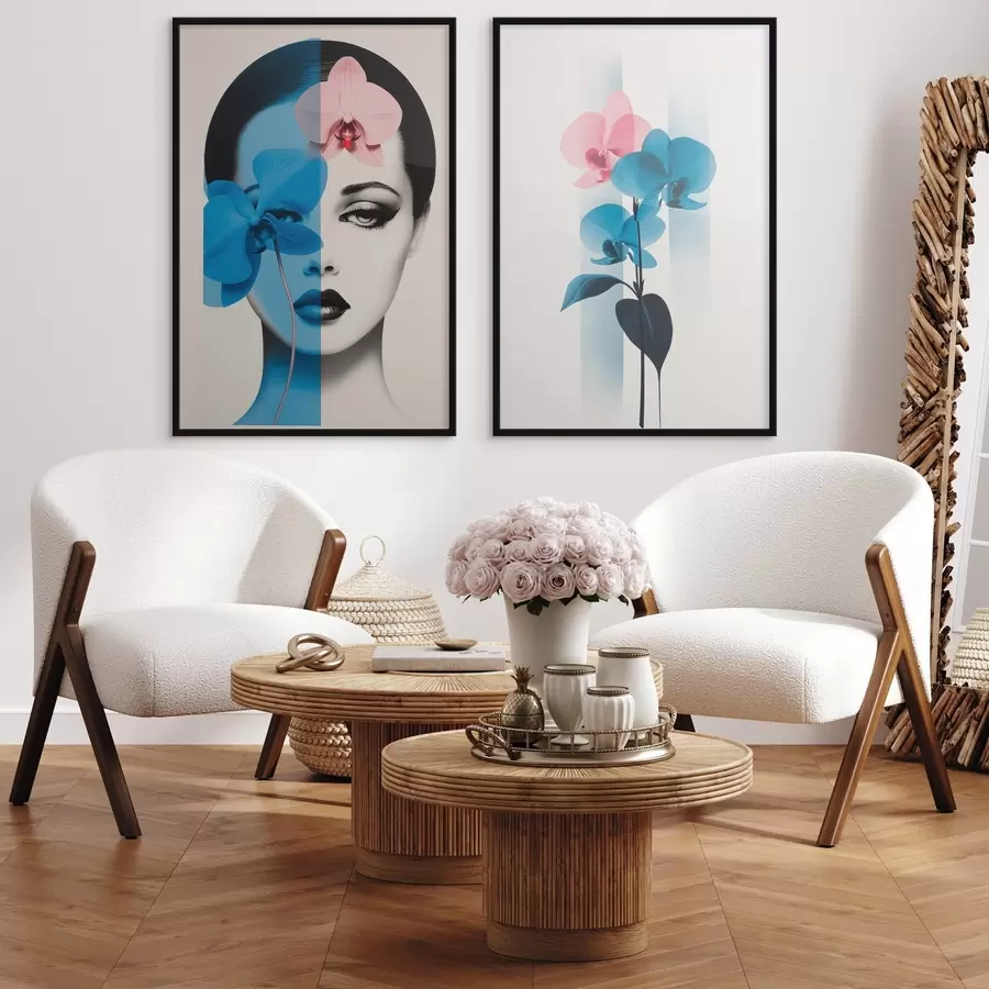 Fototapet Abstraktní umělecký portrét ženy s orchidejemi d00818