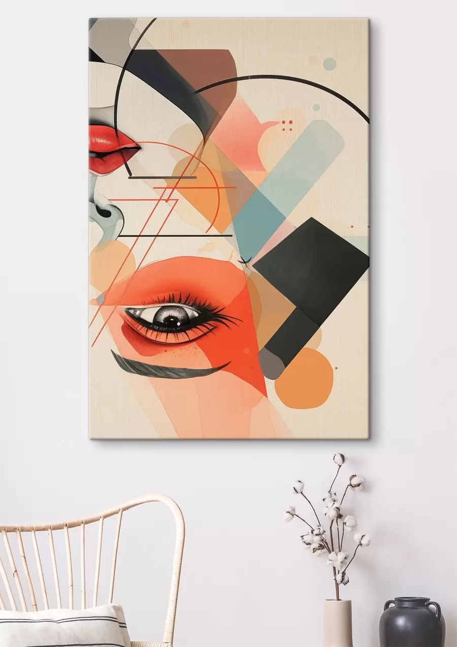 Obraz Tvář a geometrické tvary Č. s47448