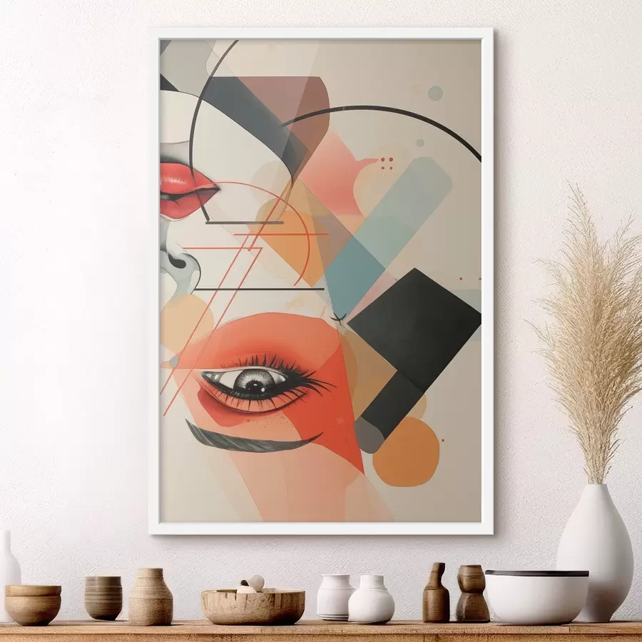 Fototapet Tvář a geometrické tvary f47448