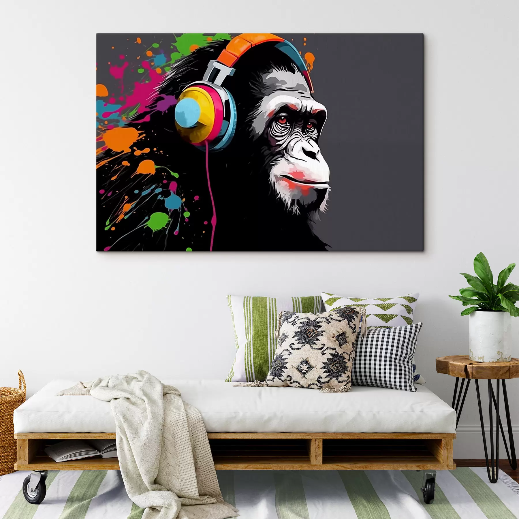 Obraz Opice se sluchátky Č. s47385