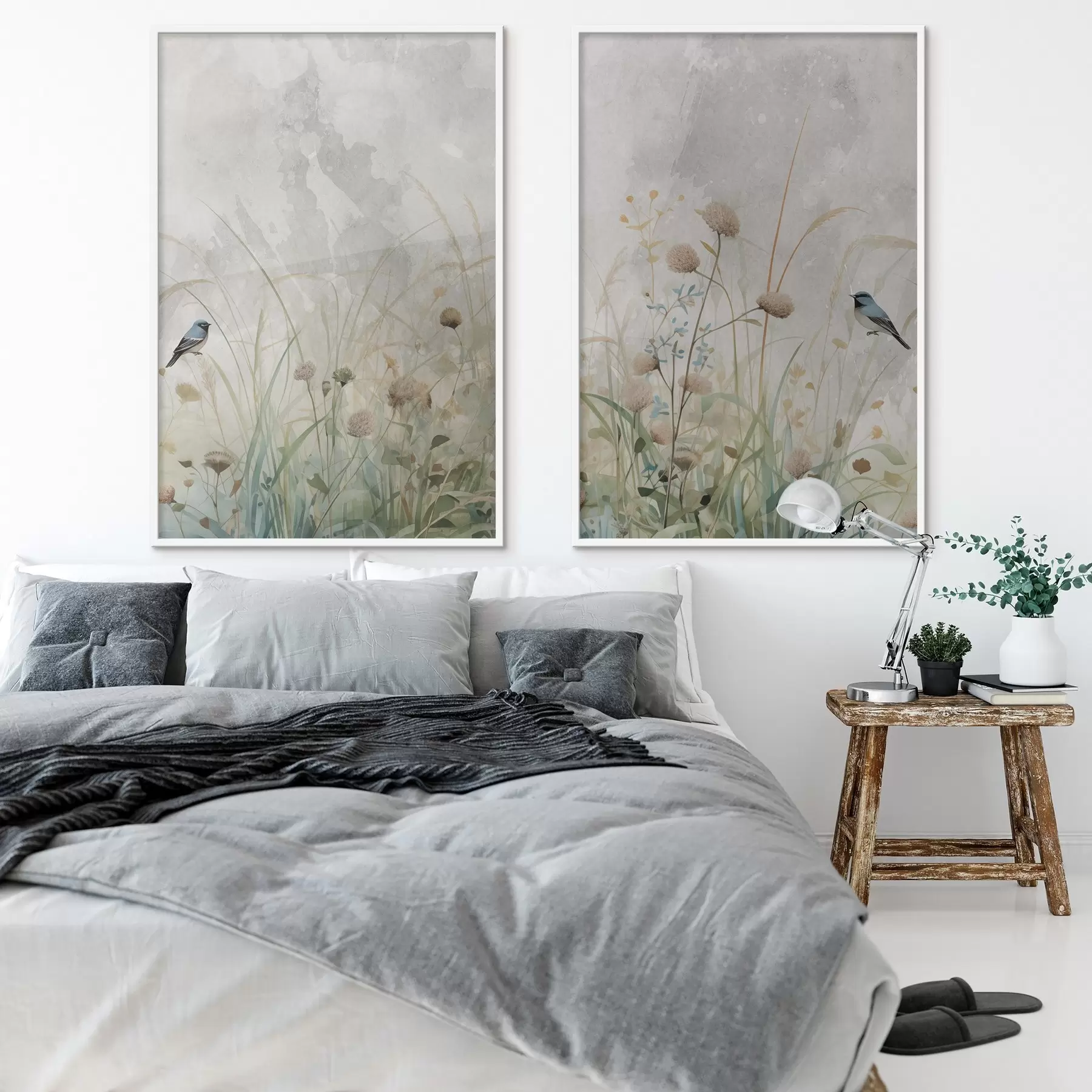 Fototapet Ptáci na pozadí divokých květin d01068