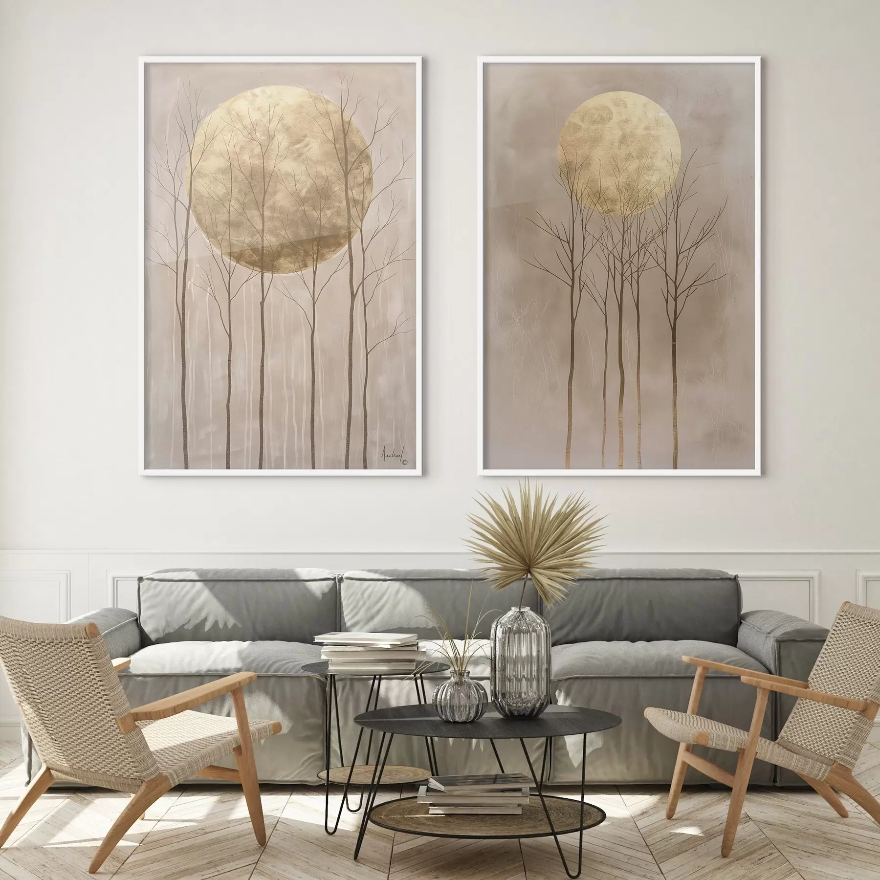 Fototapet Křehké stromy a kruh d01137