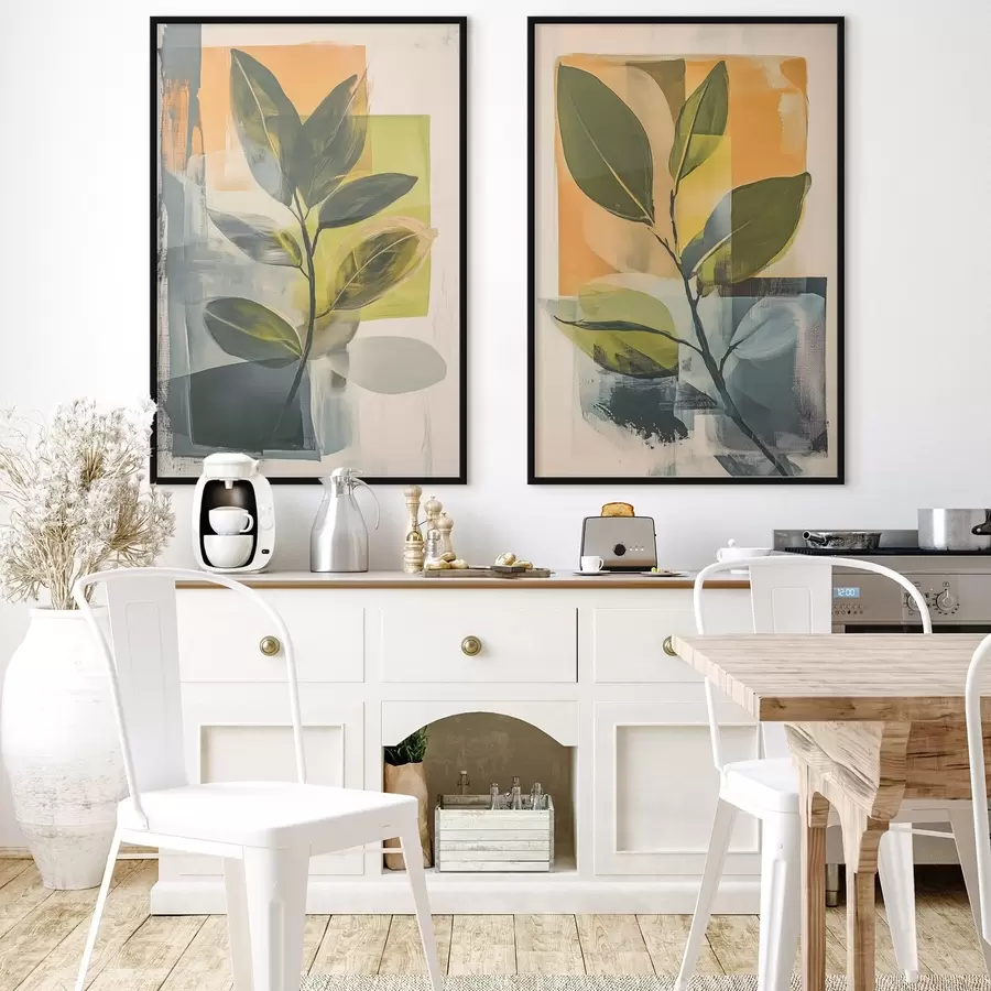 Fototapet Větve s listy na abstraktním pozadí d01132