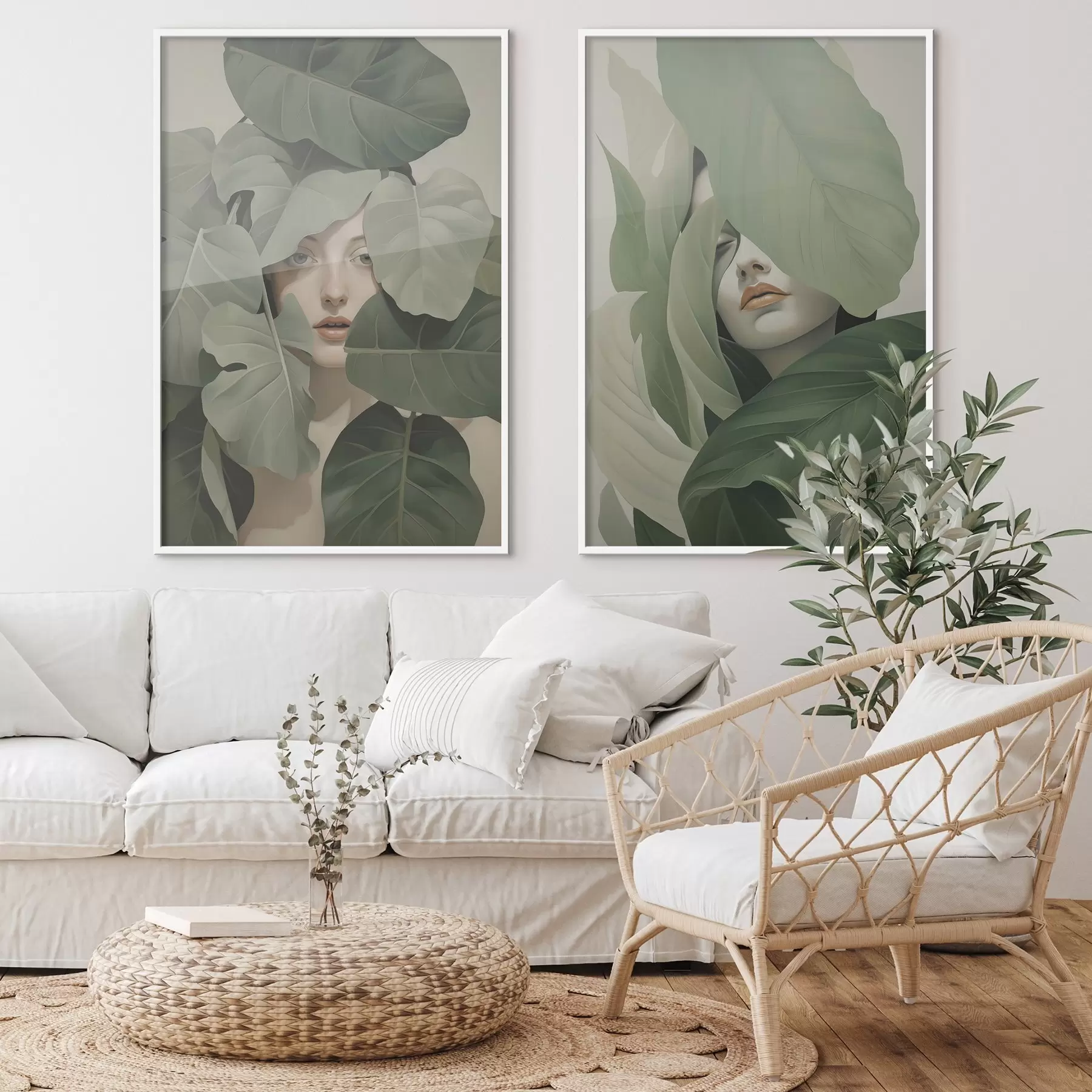 Fototapet Portrét dívky v listí d01183