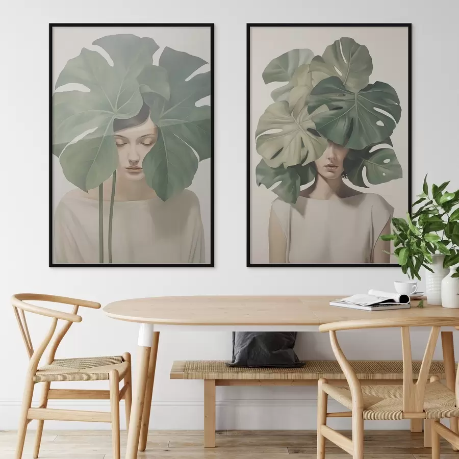 Fototapet Dívka s listy d01185