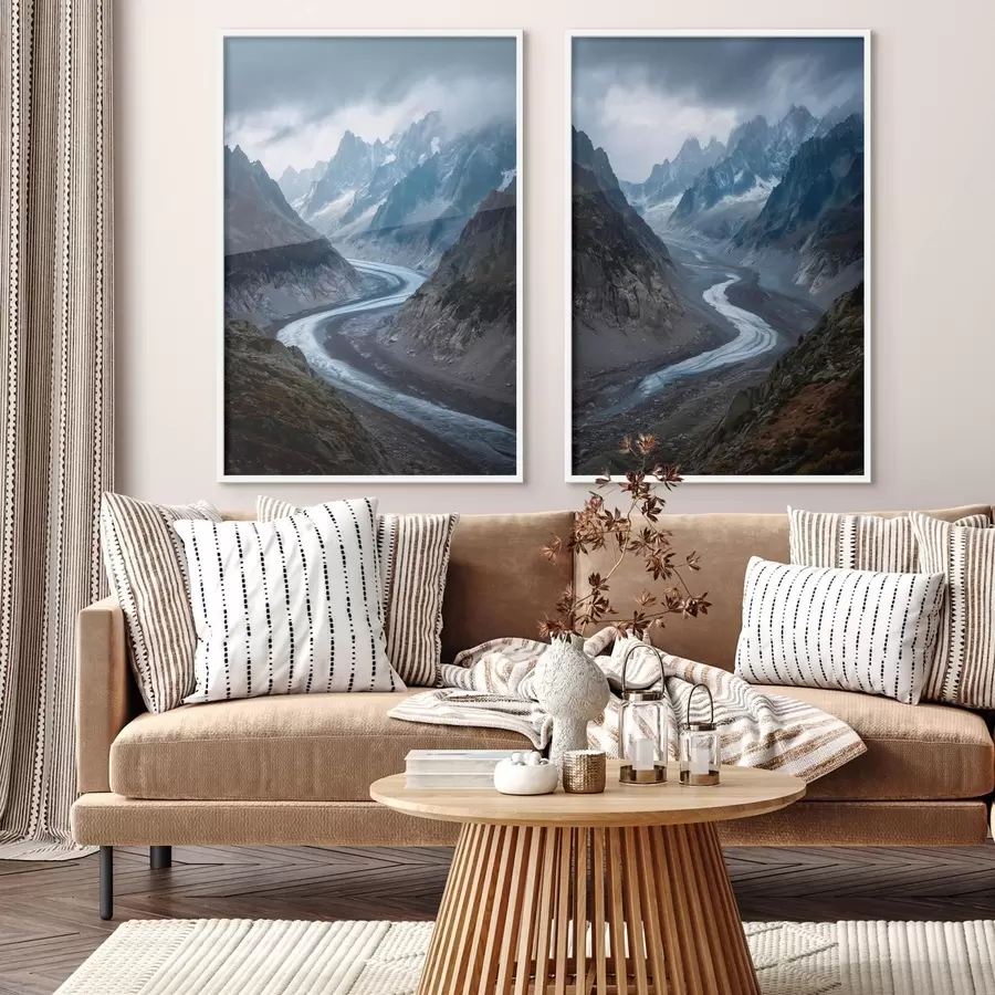 Fototapet horská krajina s mraky d01180