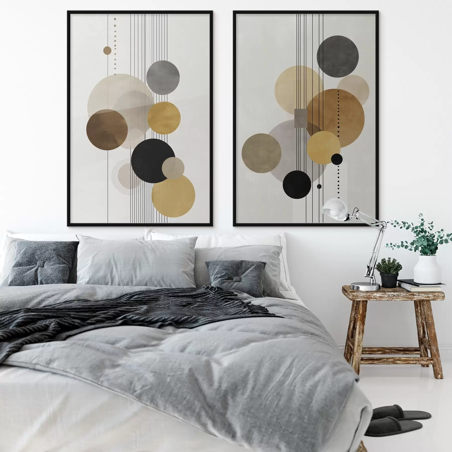 Fototapet abstraktní obraz s kruhy a čarami v teplých barvách d01182