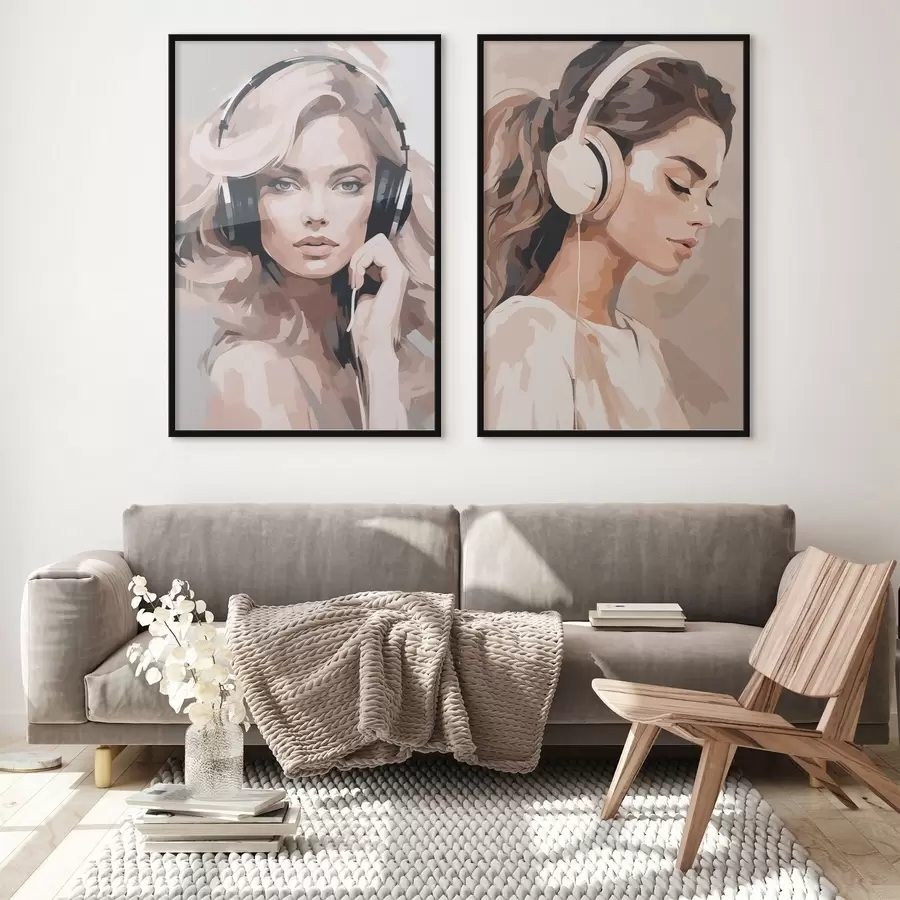 Fototapet Portrét dívky se sluchátky d01192