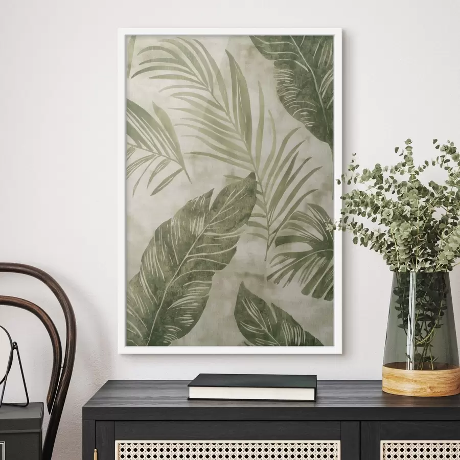 Fototapet Tropické listy, imitace starého pozadí f47631