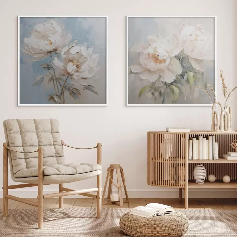 Fototapet Malba imitující pivoňky d00665