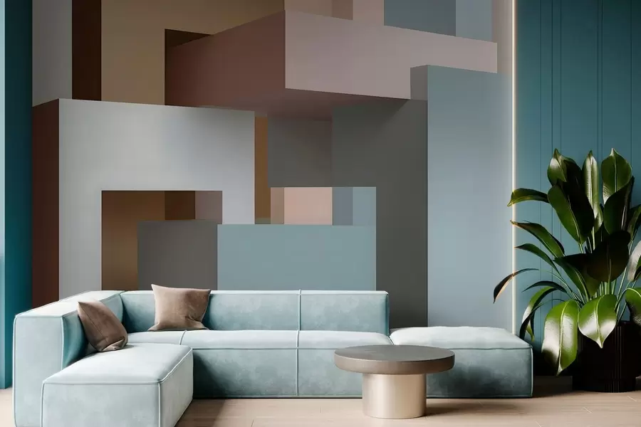 Fototapet abstraktní geometrie ve 3D stylu w05065