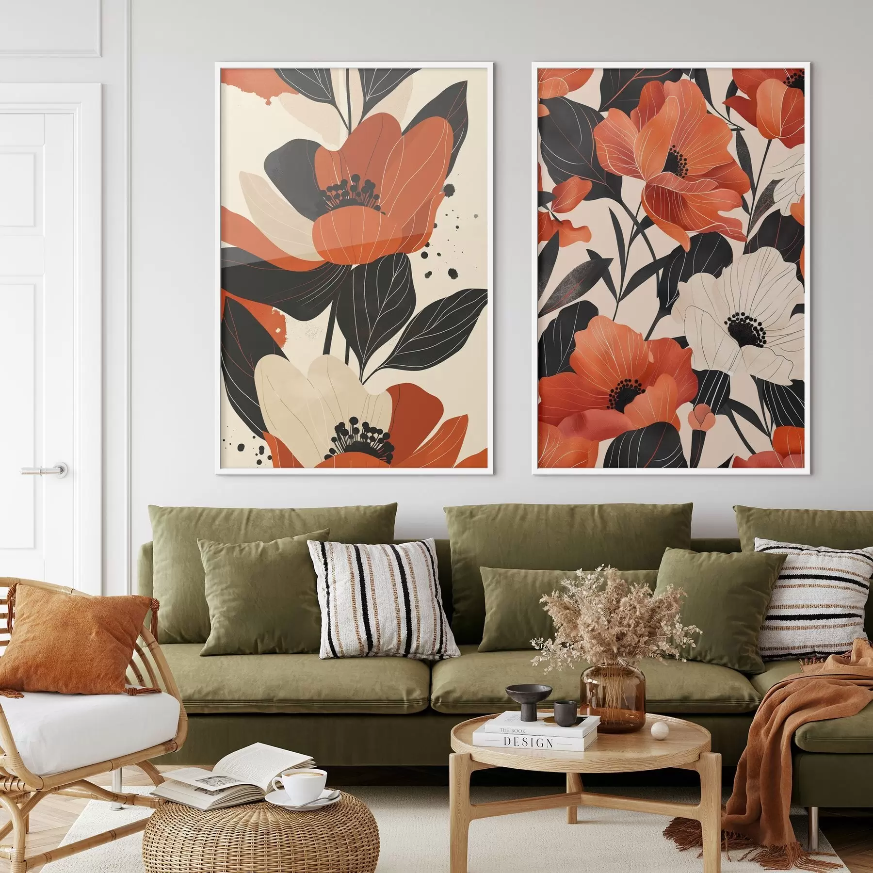 Fototapet Květinová kompozice v teplých tónech d01228