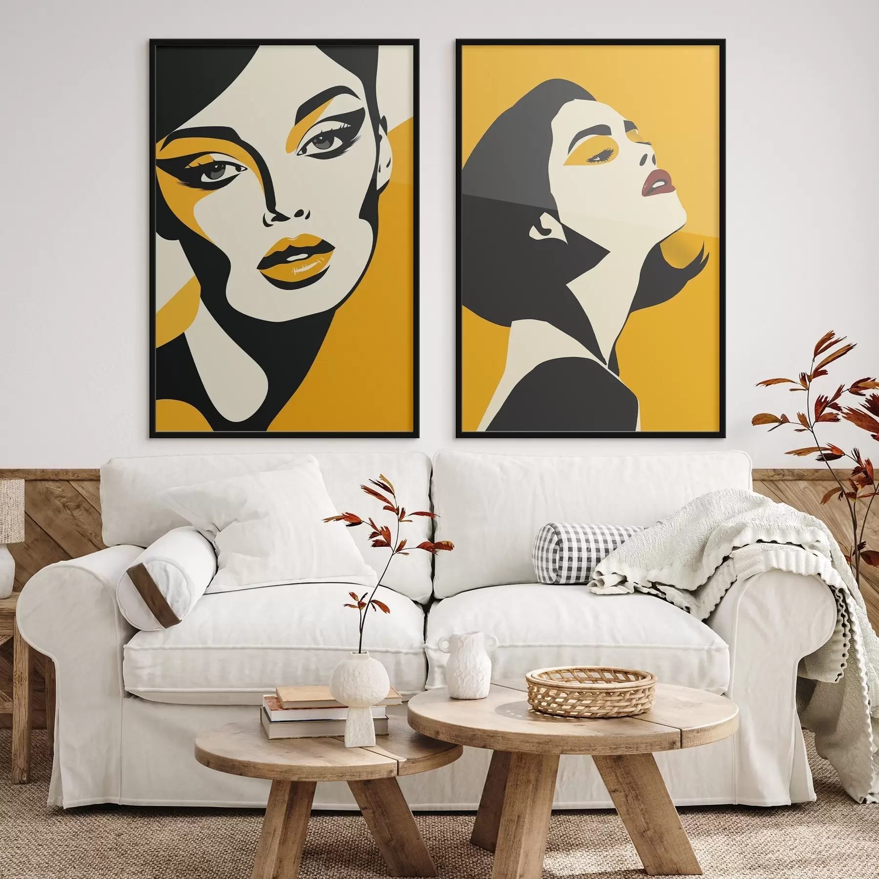 Fototapet Ženský portrét v žlutých tónech d01229