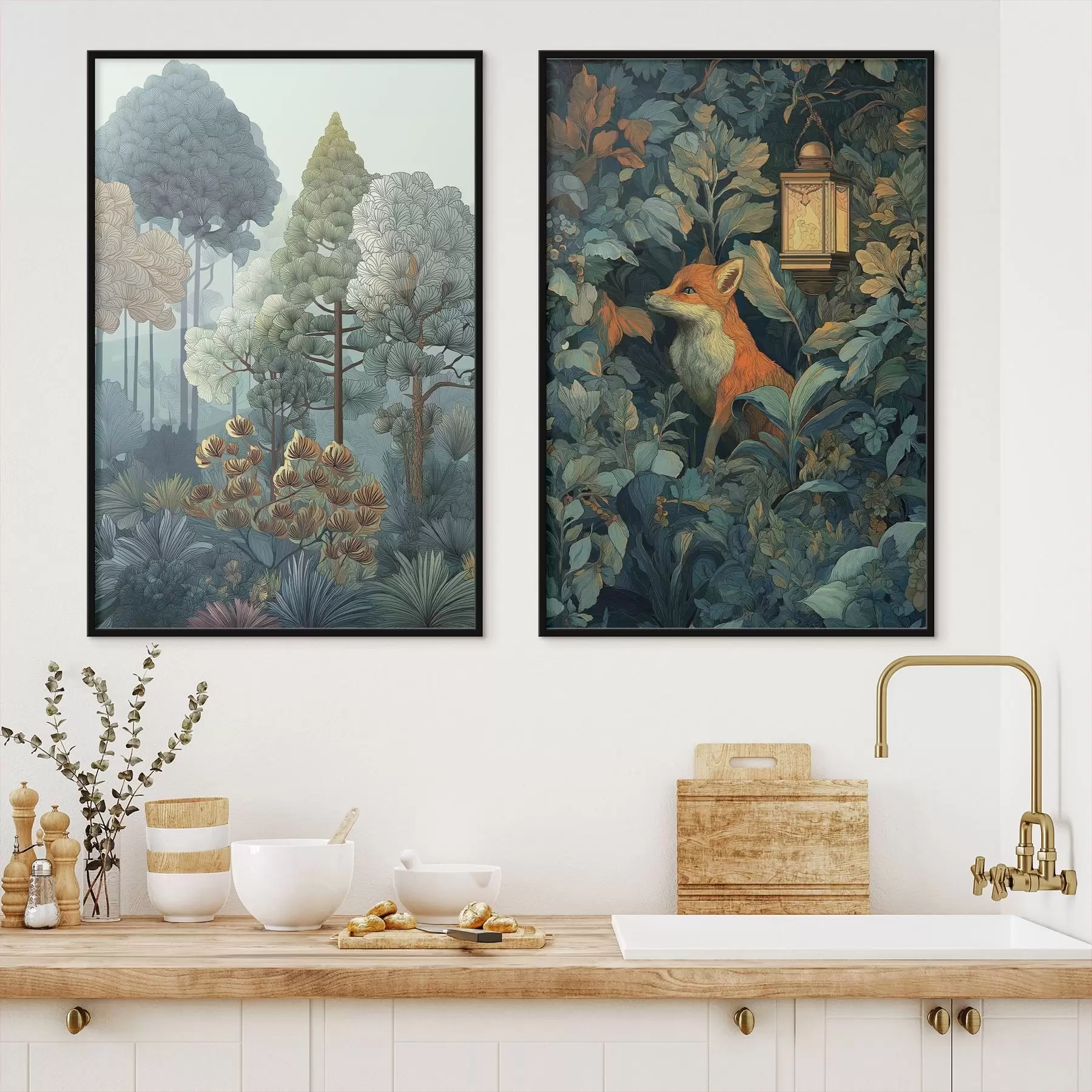 Fototapet Roztomilá liška v pohádkovém lese d01248