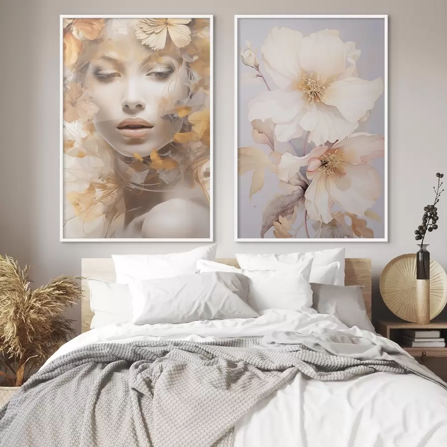 Fototapet Dívka a jemné květiny d01251