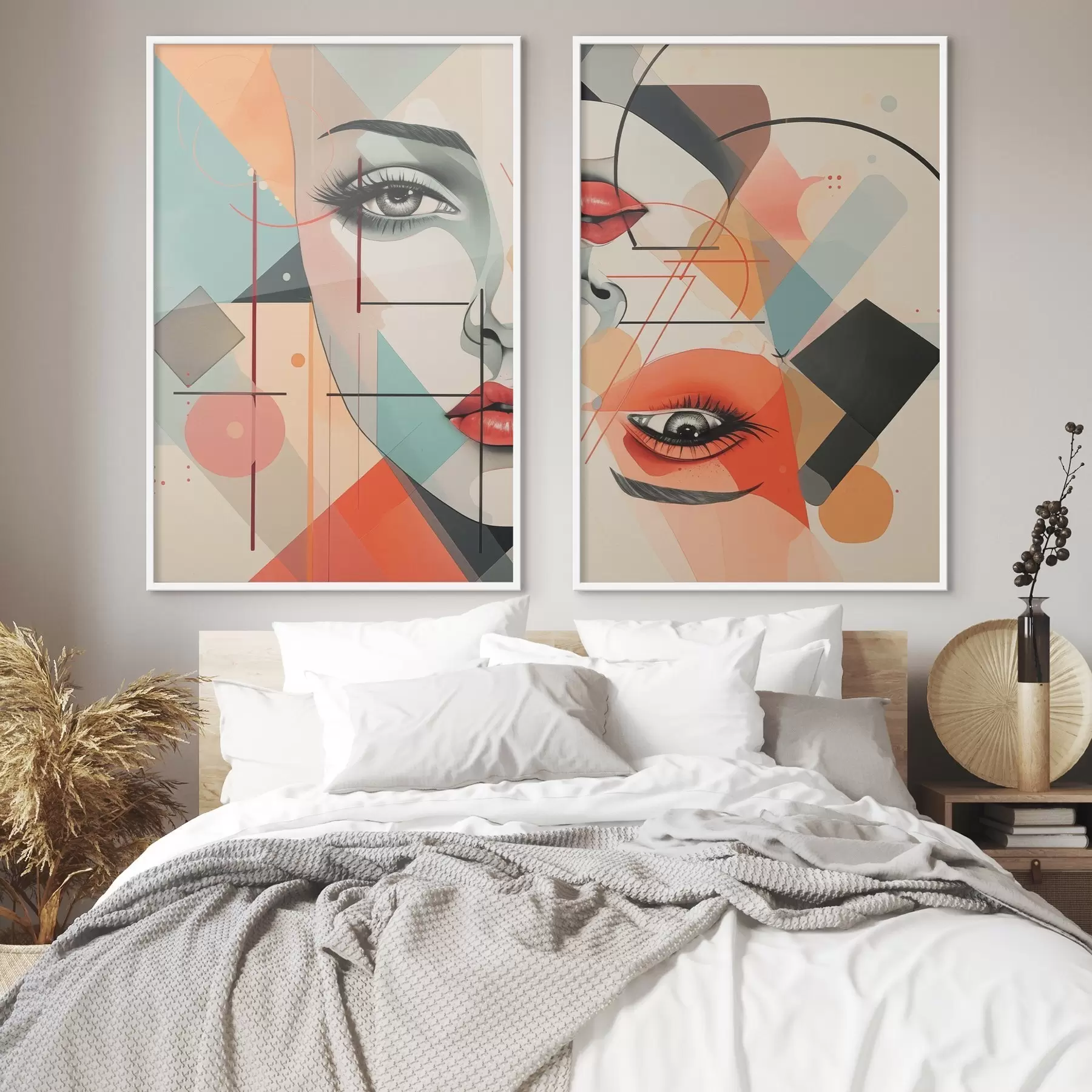 Fototapet Tvář a geometrické tvary d01253