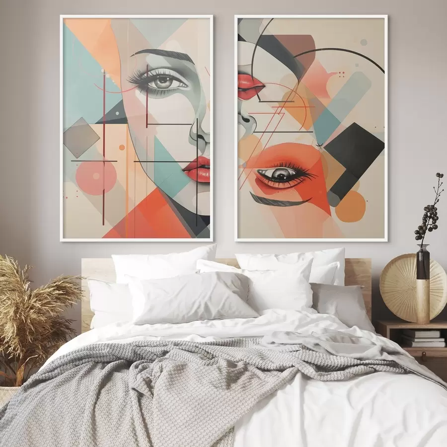 Fototapet Tvář a geometrické tvary d01253