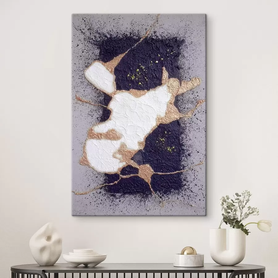 Obraz Abstraktní vzor v odstínech fialové a béžové s efektem objemové textury Č. s46952