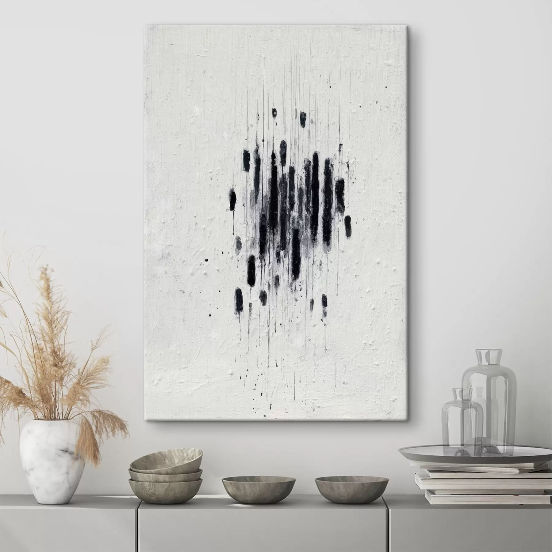 Fototapet Minimalistické umění s expresivními tahy štětcem a rozmazanými okraji v moderním malířském stylu s46957