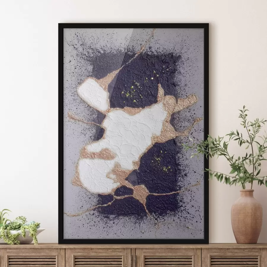 Fototapet Abstraktní vzor v odstínech fialové a béžové s efektem objemové textury f46952