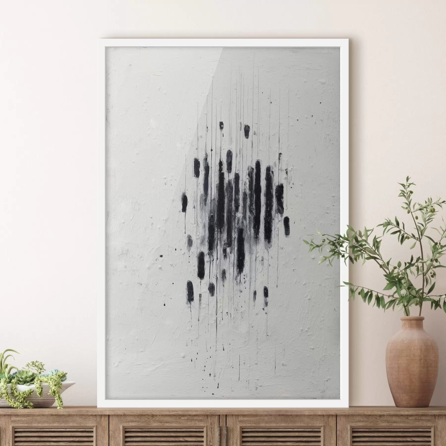 Fototapet Minimalistické umění s expresivními tahy štětcem a rozmazanými okraji v moderním malířském stylu f46957